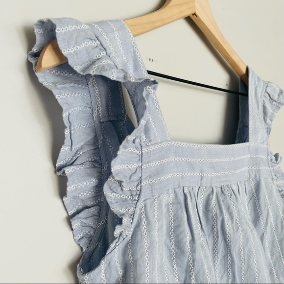 Madewell Striped Flutter-Sleeve Cross-Back Top NWT - Picture 13 of 15